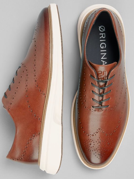 Cole Haan OriginalGrand Cityspectre Wingtip Oxfords Perforated Leather Shoes Tan main image 8
